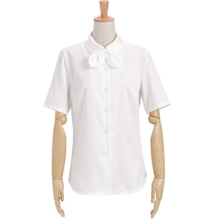 事務服 シャツ ブラウス レディース 日本製生地 半袖 長袖 通勤 制服 スーツ インナー ビジネス オフィス ホワイト ピンク ストライプ 大きいサイズ Elena 通販 Yahoo ショッピング