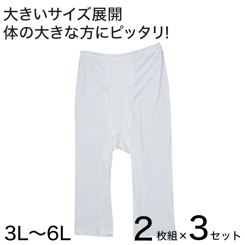 メンズ ステテコ ロングパンツ ズボン下 大きいサイズ 2枚組×3セット