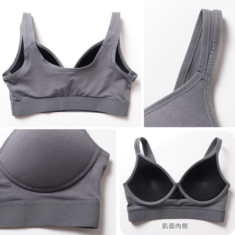 ガールズ 綿ベア天 モールドカップブラジャー ノンワイヤー SS〜L 高校生 中学生 コットン 綿混 子供 ジュニア スクールインナー 女の子 下着 無地