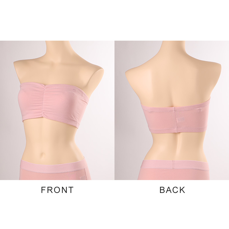 チューブトップ カップ付 ブラジャー S M L LL 3L 4L チューブブラ ノンワイヤー 綿 コットン 大きいサイズ 女性 レディース 下着 肩だし ブラトップ