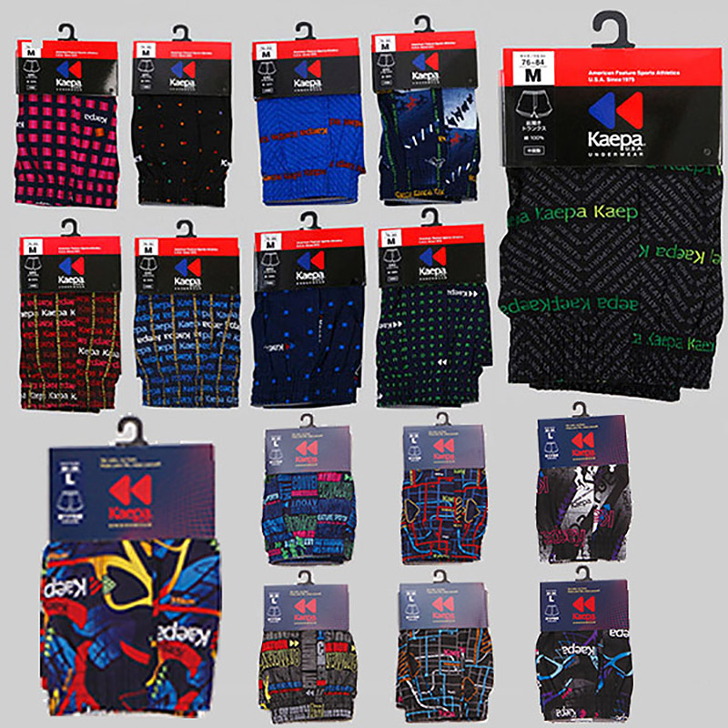 メンズ トランクス 下着 パンツ 4枚セット 綿100％ 柄おまかせ 前あき M〜LL (Kaepa ケイパ 男性 紳士 インナー インナーウェアー M L LL) (取寄せ)