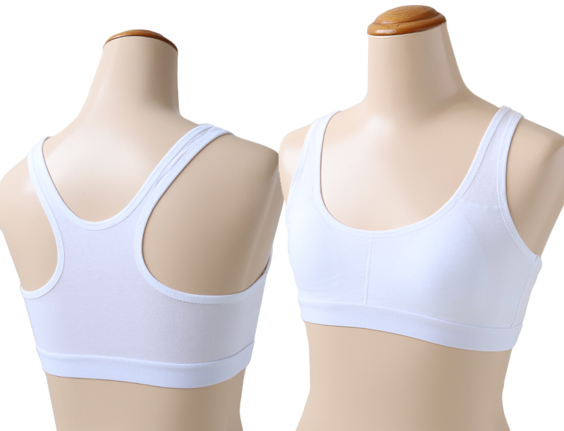 スポーツブラ ジュニア 綿 ジュニアブラ ハーフトップ 子供 130cm〜165cm ハーフトップブラ 小学生 130 140 150 160 白 黒 中学生 女子 ブラジャー (在庫限り)