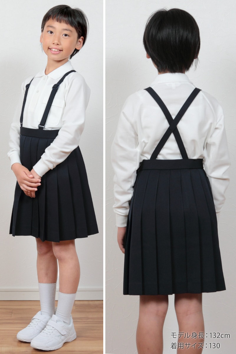 スクール ポロシャツ 女子用 長袖 小学生 制服 トンボ 学生服 120cmA〜160cmA 小学校 スクールシャツ カノコ 鹿の子 女の子 120 130 140 150 160 (取寄せ)