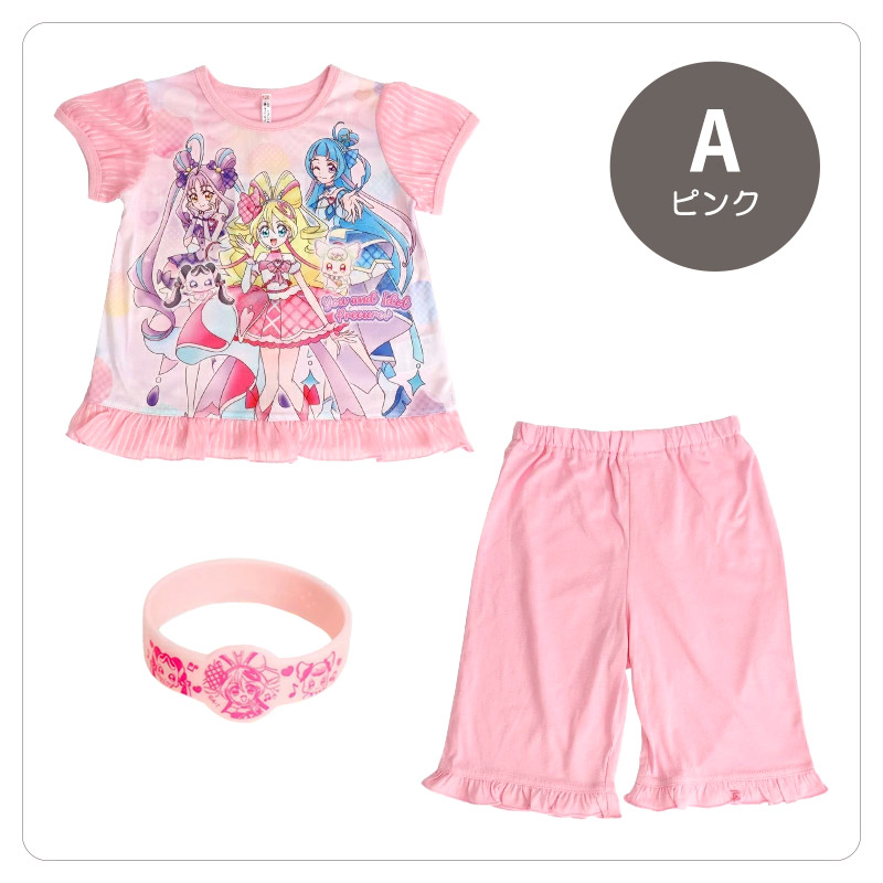 光るパジャマ プリキュア 半袖 パジャマ 女の子 キッズ 夏 キミとアイドルプリキュア 100cm〜130cm 110cm 120cm 女児 子供 部屋着 小学生 幼稚園 キャラクター