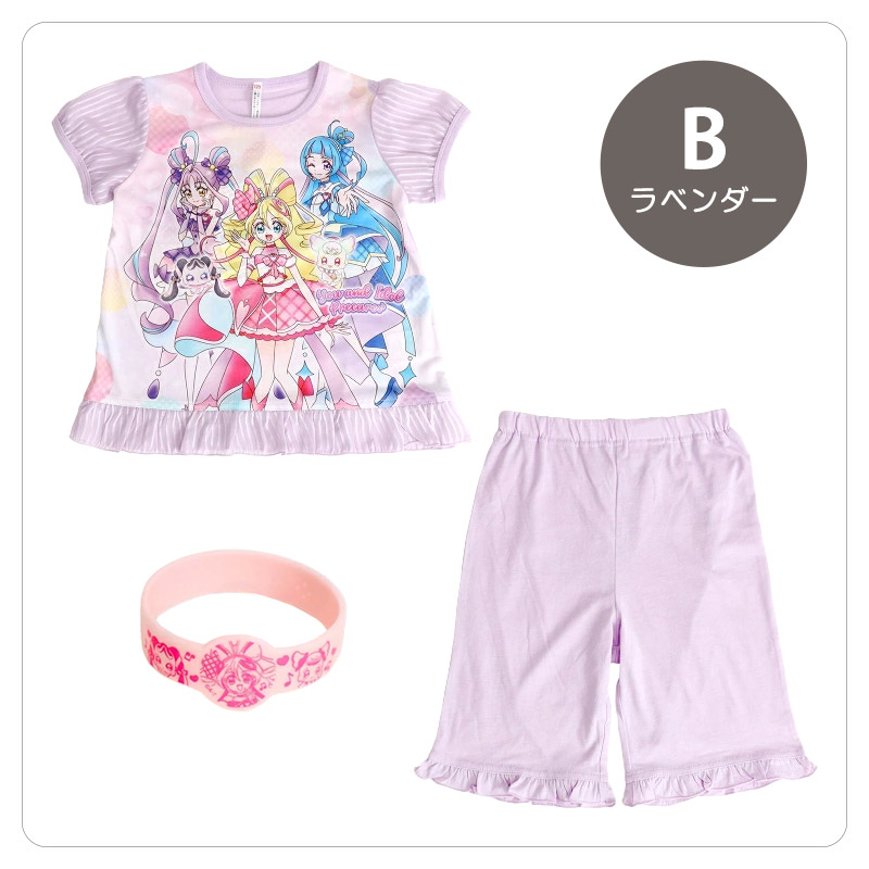 光るパジャマ プリキュア 半袖 パジャマ 女の子 キッズ 夏 キミとアイドルプリキュア 100cm〜130cm 110cm 120cm 女児 子供 部屋着 小学生 幼稚園 キャラクター