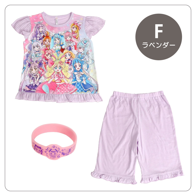 光るパジャマ プリキュア 半袖 パジャマ 女の子 キッズ 夏 キミとアイドルプリキュア 100cm〜130cm 110cm 120cm 女児 子供 部屋着 小学生 幼稚園 キャラクター