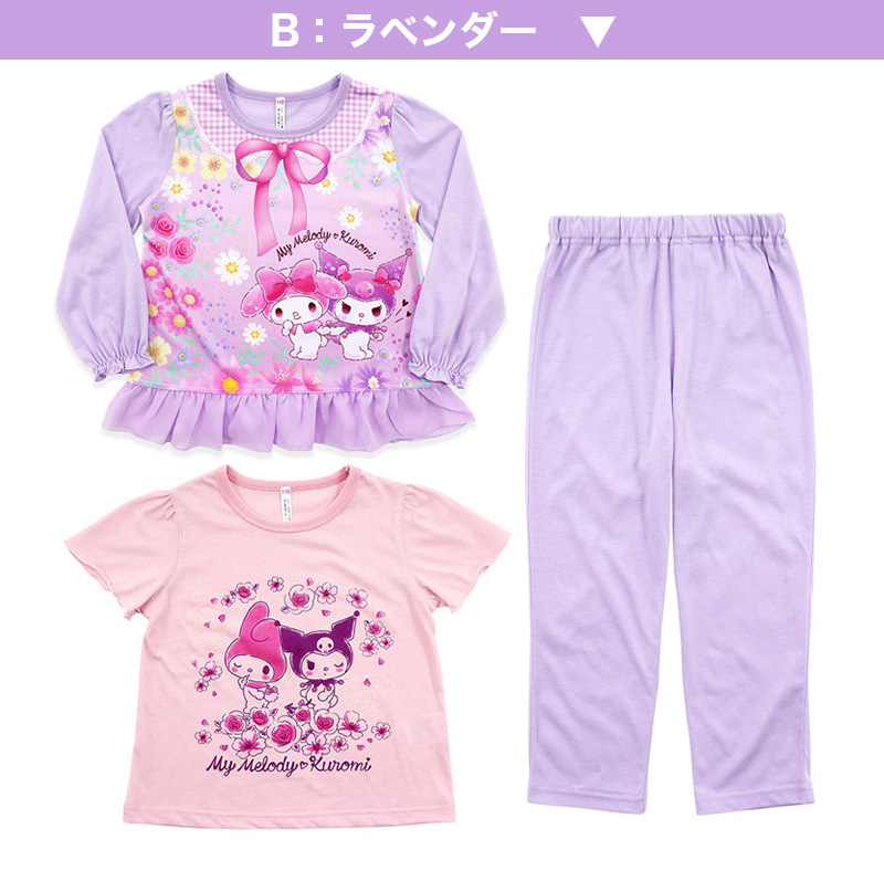 マイメロディ パジャマ キッズ 女の子 半袖 長袖 上下セット 子供服 春 夏 女児 100cm〜130cm (マイメロ クロミ 110 120  130 光るパジャマ サンリオ) (在庫限り)