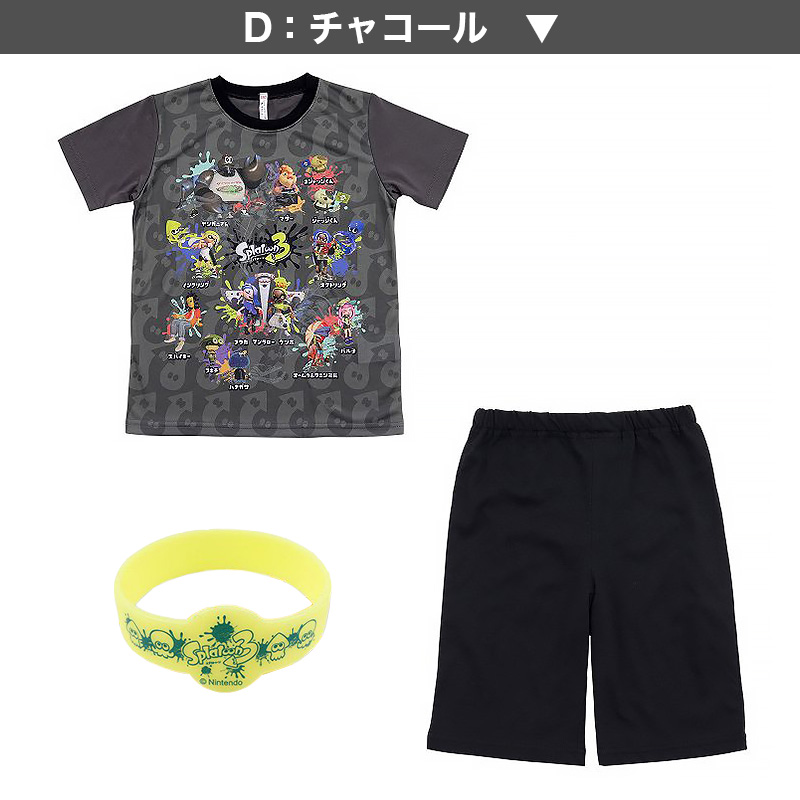 光るパジャマ 半袖 キッズ パジャマ 男の子 スプラトゥーン3 子供 120cm〜140cm 子供服 夏 120 130 140 子ども服 上下セット 半ズボン 部屋着