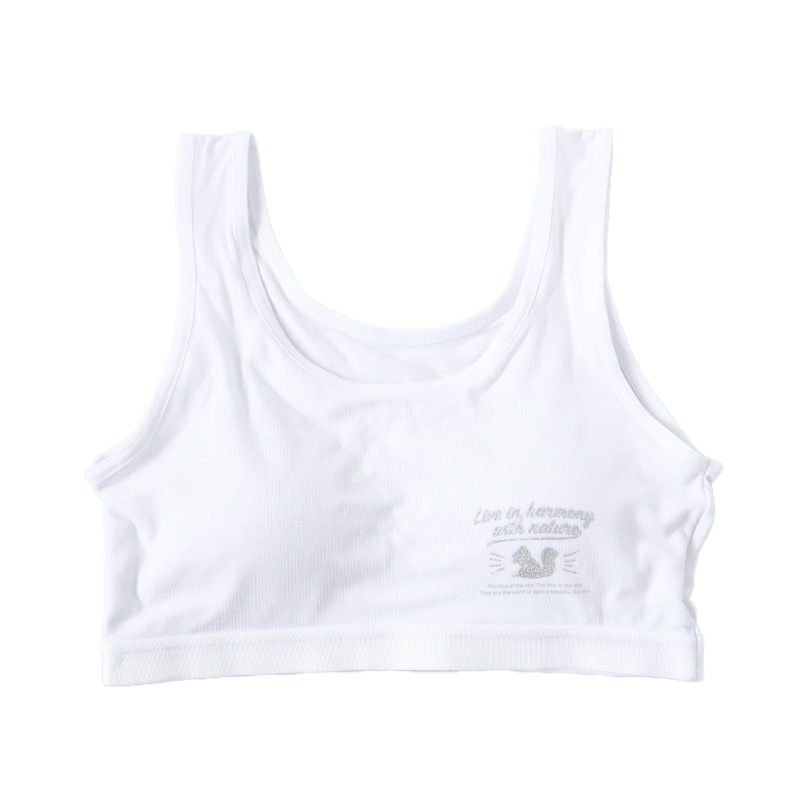 キッズ ハーフトップ インナー 女の子 ファーストブラ カップ付きインナー カップ付き ジュニアブラ 肌着 白 下着 150cm〜165cm ジュニア 小学生 スクール (在庫限り)