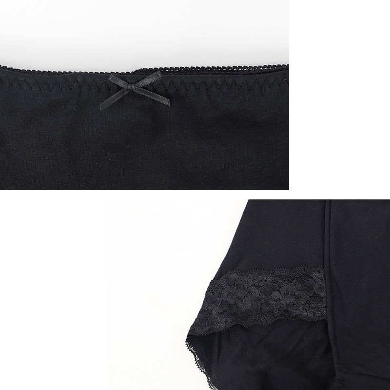 サニタリーショーツ 下着 レディース M L LL 綿混 ショーツ サニタリー 生理用ショーツ 汚れが目立たない パンツ 防水布 無地 レース 定番 黒 生理