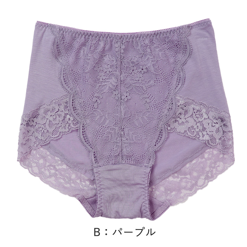 お腹押さえ ショーツ レース テンセル M L LL 補正 下着 補整 ショーツ
