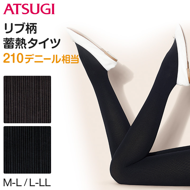 ATSUGI（アツギ） タイツ リブ柄 210デニール相当 M-L・L-LL (ATSUGI