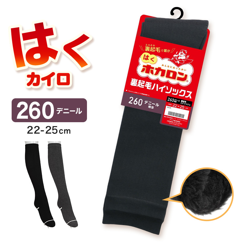 ホカロン レディース ハイソックス 裏起毛 靴下 ひざ下 ソックス ひざ