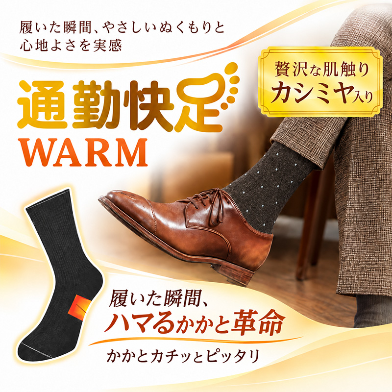 ATSUGI（アツギ） メンズ 靴下 ビジネスソックス カシミヤ入り ウール