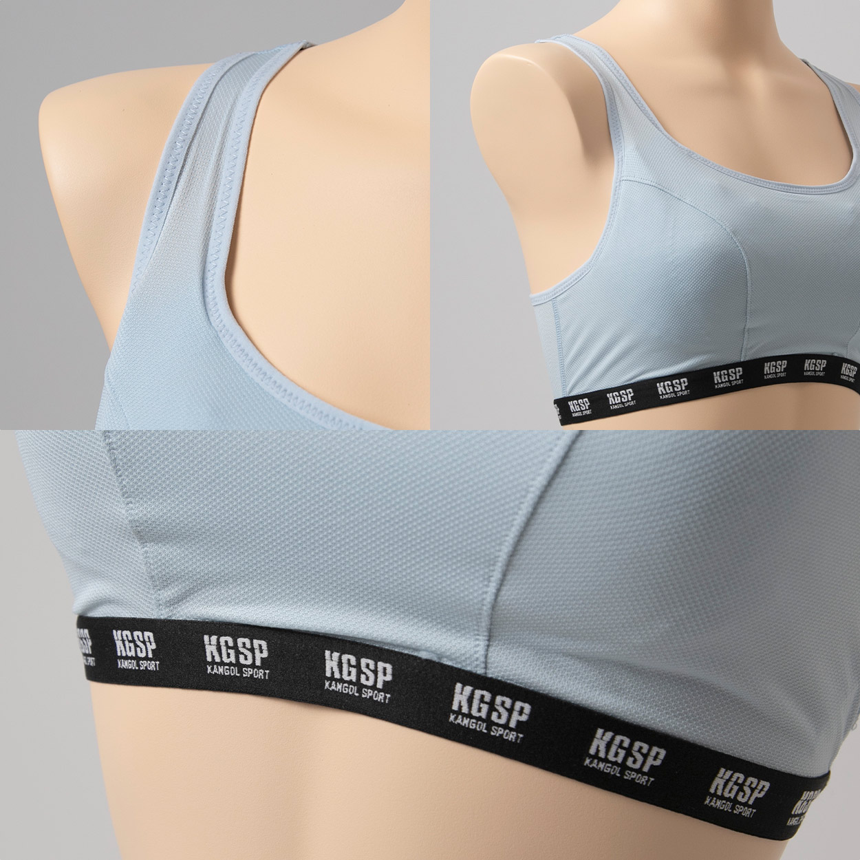 スポーツブラ ノンワイヤーブラ ジュニア ハーフトップ 一体型カップ付き 中学生 高校生 揺れない 運動 スポブラ 女子 キッズ KANGOL 小学生 150cm 160cm 165cm