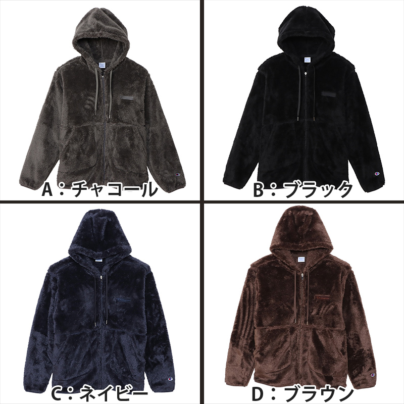 美品 Champion チャンピオン フリース 【M】 Champion チャンピオン ジップフーデッドジャケット メンズ ボア