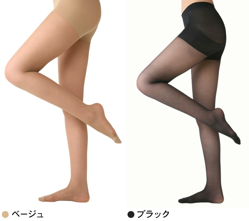 カロリーオフ 段階式着圧パンスト 20デニール M-L (段階着圧 つま先