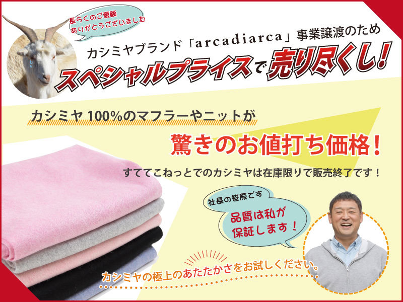 カシミヤ100% 無地マフラー レディース フリーサイズ (カシミヤ マフラー カシミヤ100 カシミア 女 防寒 大判 ギフト arcadiarca) (送料無料) (在庫限り)