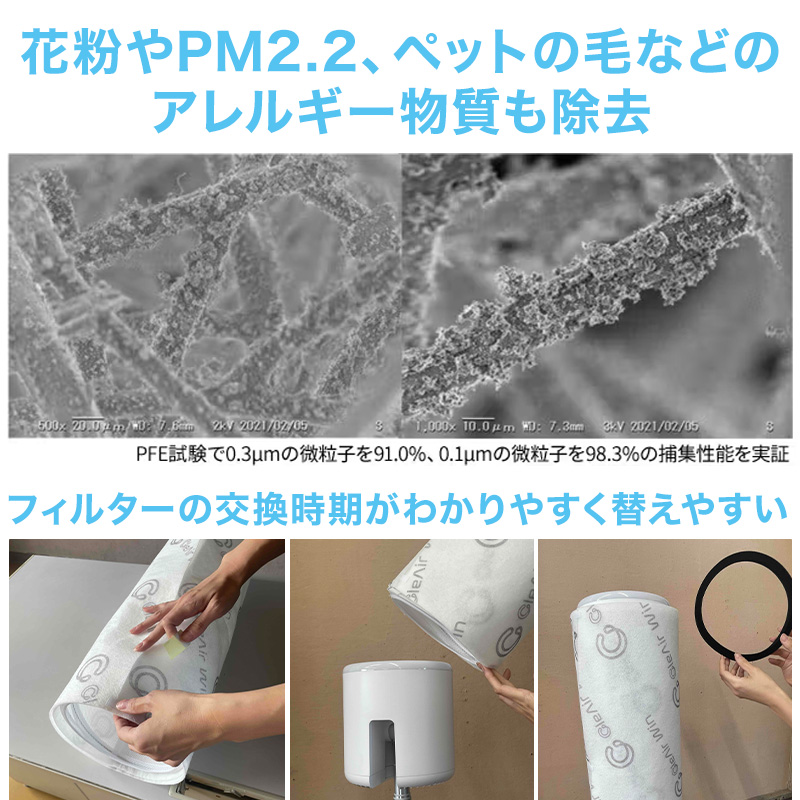 クレアウィン タワー専用替えフィルター 600×1380mm クレアウイン 替えフィルター 抗ウイルス フィルター 空気清浄 花粉