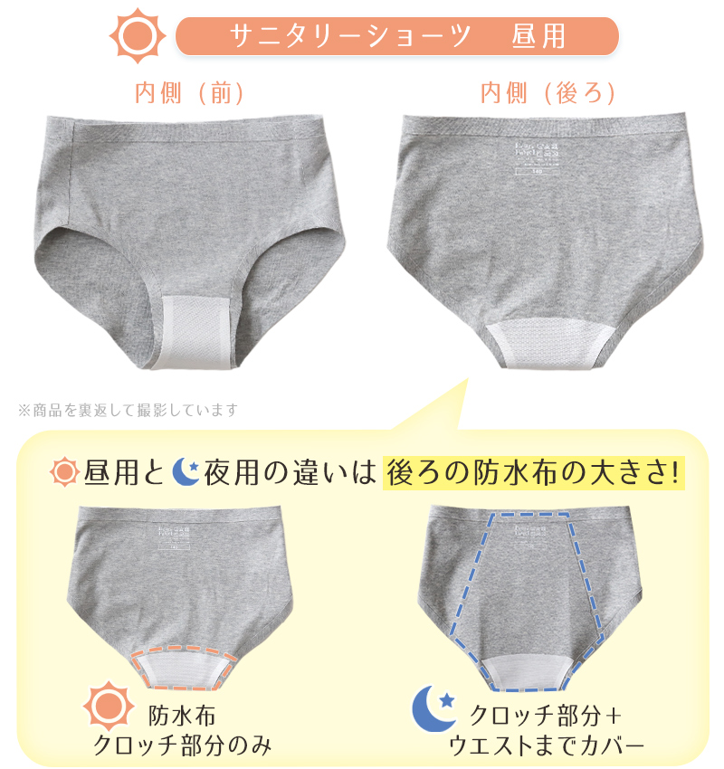 サニタリーショーツ ジュニア 昼用 140〜160cm (ショーツ サニタリー 羽 黒 シームレス ジュニア用 生理用ショーツ 小学生 中学生 150)