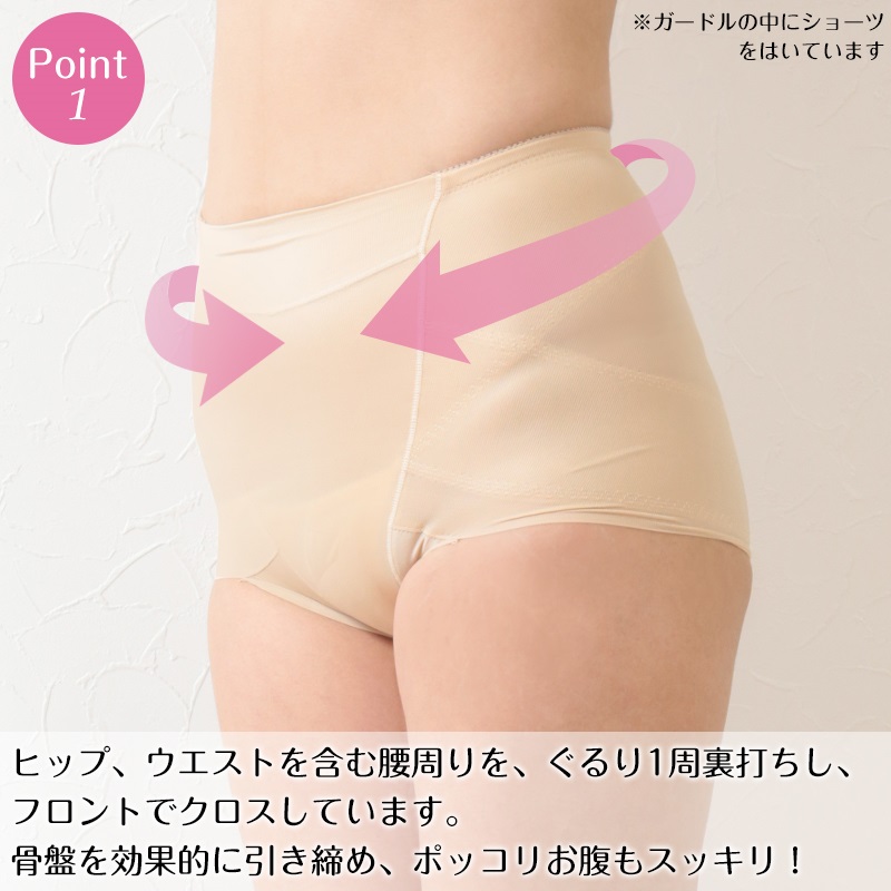 骨盤 ガードル ショート 補正 下着 レディース 64〜90cm ショートガードル ショーツ 一枚履き 補整 インナー ぽっこりお腹 引き締め 64cm 70cm 76cm 82cm 90cm