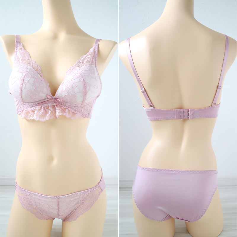 【ノンワイヤーLL】ブラショーツ9点セット ピュアシェリ ラメシフォンフリル ノンワイヤー ブラセット M L LL