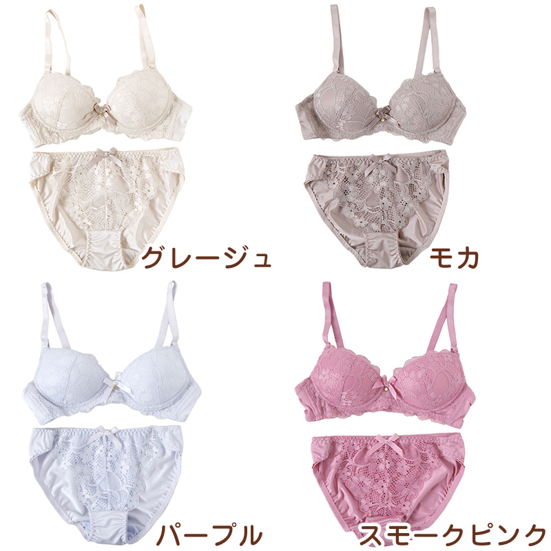 ブラジャー ショーツ セット ノンワイヤー ブラショーツ レディース S M L LL 上下セット ノンワイヤーブラ パンティ レース 可愛い かわいい 下着 インナー
