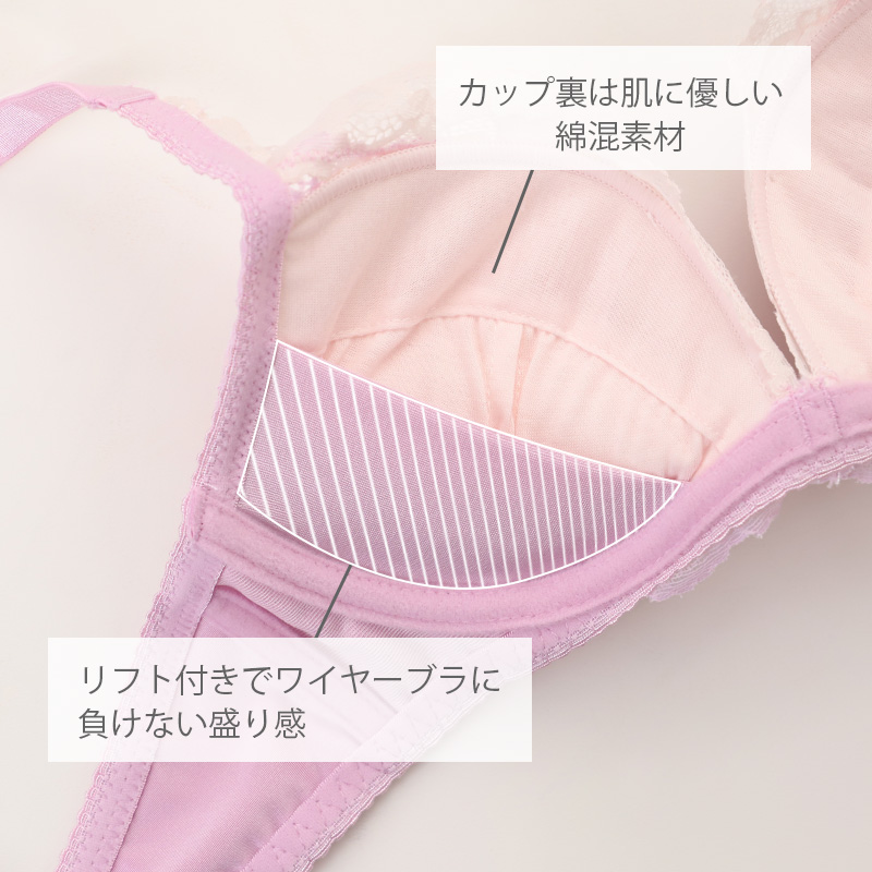 ノンワイヤーブラジャー5着セット ノンワイヤーブラ ショーツ 上下セット S 〜 5L ブラジャー レディース