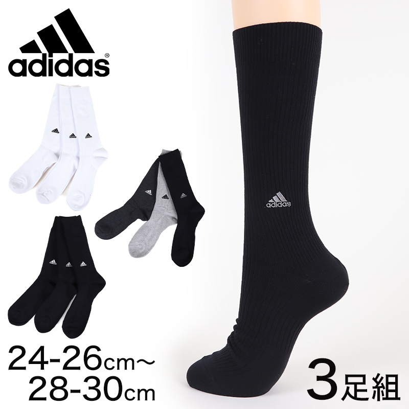 adidas クルー丈ソックス 3足組 消臭加工 24-26cm〜28-30cm (アディダス ソックス 靴下 メンズ 男 セット まとめ買い フクスケ)  : fk030 : すててこねっと ヤフー店 - 通販 - Yahoo!ショッピング