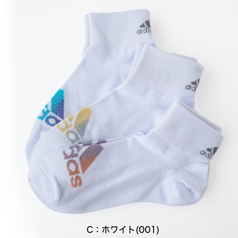 adidas ガールズソックス 3足組 プチ丈 19-21cm・22-24cm (アディダス キッズ ジュニア 子ども 靴下 セット まとめ買い フクスケ 福助)