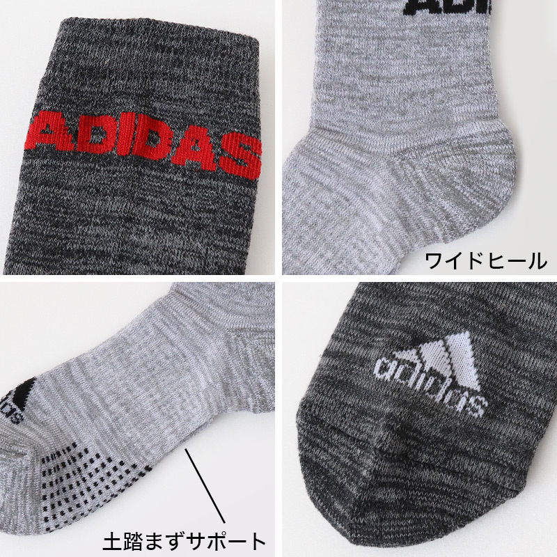 アディダス メンズ 靴下 クルーソックス レッグ部パイル 3足組 24-26cm・26-28cm (クルー丈 ソックス adidas 秋 冬 足首 冷え あったか 暖かい 福助)