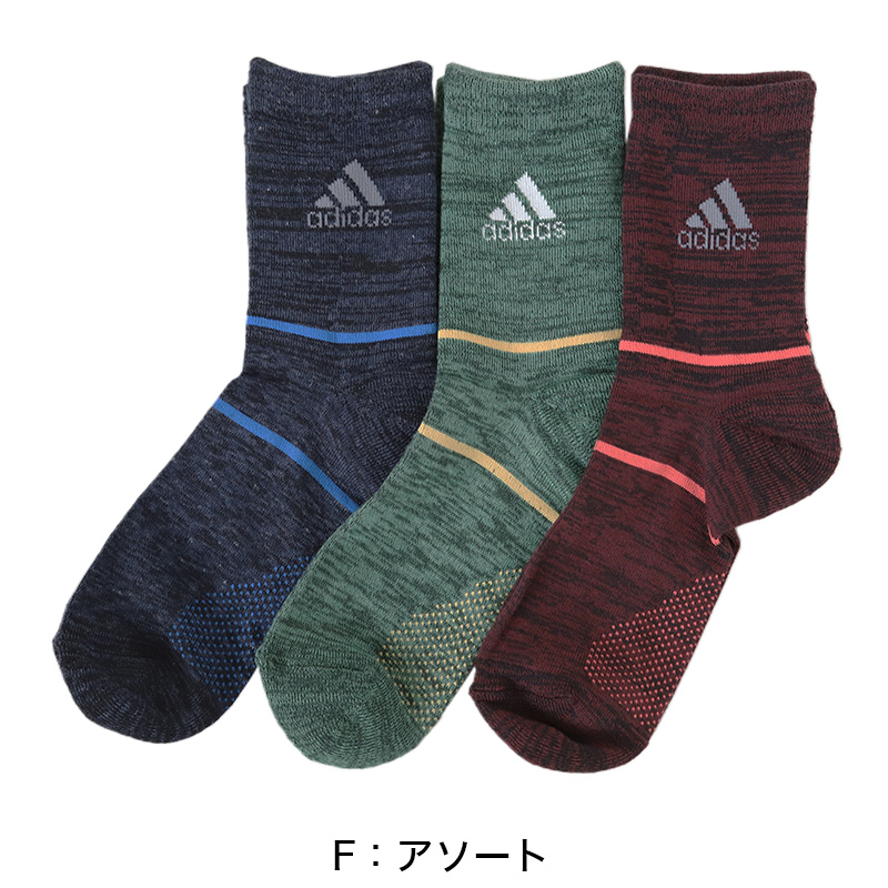adidas（アディダス） メンズ 靴下 クルーソックス レッグ部パイル 3足