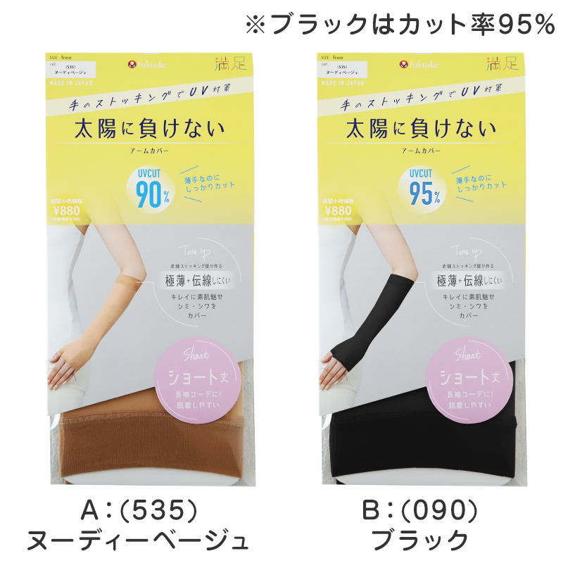 アームカバー UV レディース  フリーサイズ 親指穴付き UV ストッキング 伝線しにくい ショート 紫外線カット 紫外線対策 UV対策 日本製