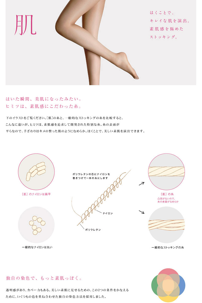 アスティーグ アツギ 肌 ストッキング M-L・L-LL (ASTIGU