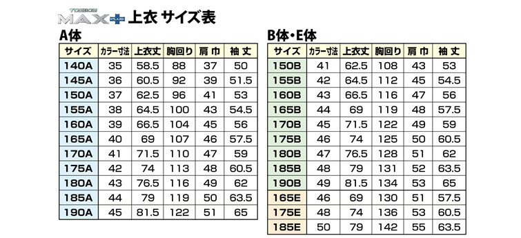 販売 190cm 服のサイズ