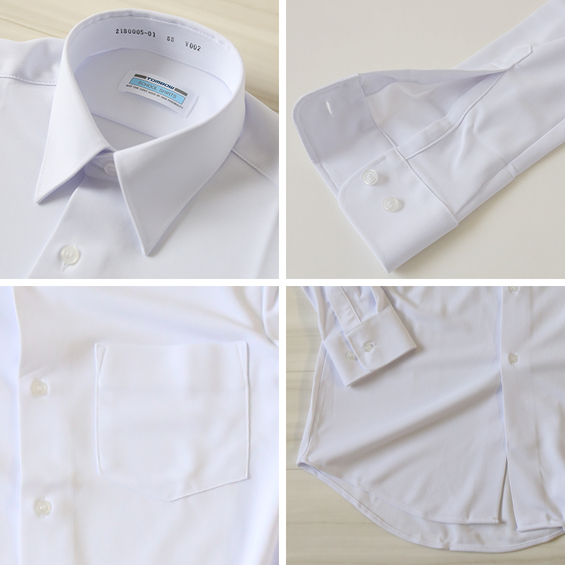 トンボ スクールシャツ 男子 長袖 ストレッチ ニット 学生服 シャツ SS〜BEL (制服 中学生 高校生 学校 ノーアイロン 透けにくい 男の子) (送料無料)