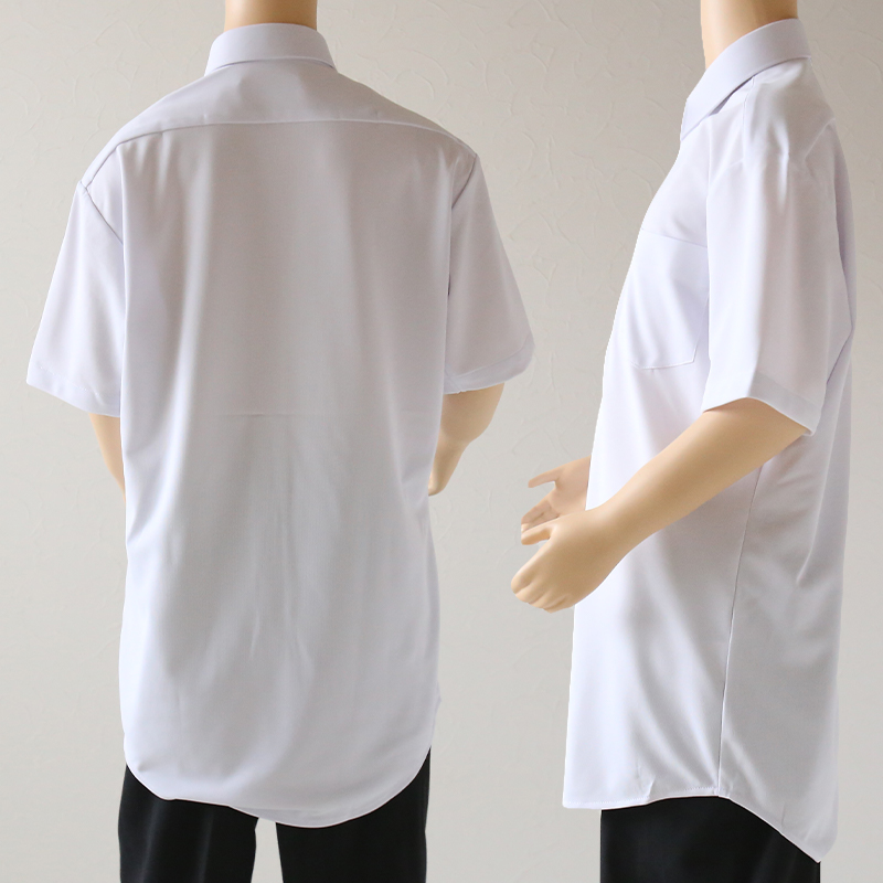 トンボ スクールシャツ 男子 半袖 ストレッチ ニット 学生服 シャツ SS〜BEL (制服 中学生 高校生 学校 ノーアイロン 透けにくい 男の子)