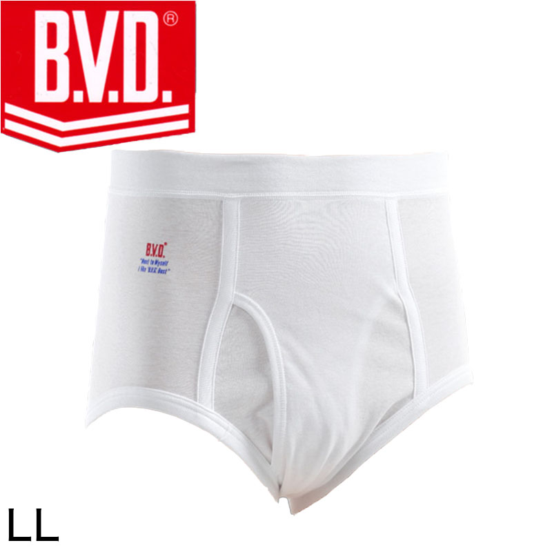 BVD メンズ スタンダードブリーフ 綿100% LL (コットン 前開き 下着 肌着 インナー 男性 紳士 パンツ ボトムス 白 ホワイト  大きいサイズ)