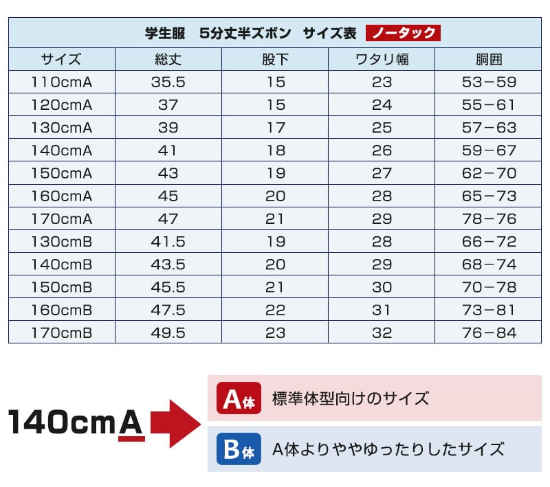 学生服 ズボン 夏用 男子 半ズボン 5分丈 紺 110cmA〜170cmB (制服 夏ズボン ワンタック ノータック 小学生 男の子) (取寄せ)