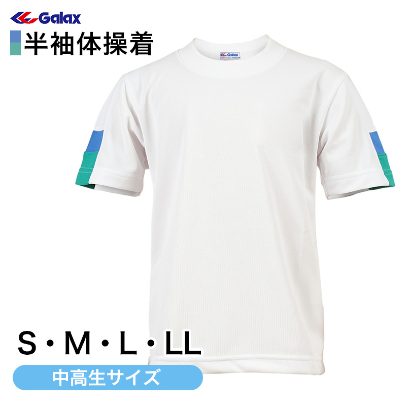 ギャレックス 体操服 半袖トレシャツ S・M・L・LL 男子 女子 ジャージ 白 ワンポイント クルーネック 半そで 体育 Galax 大きいサイズ  (送料無料) (取寄せ)