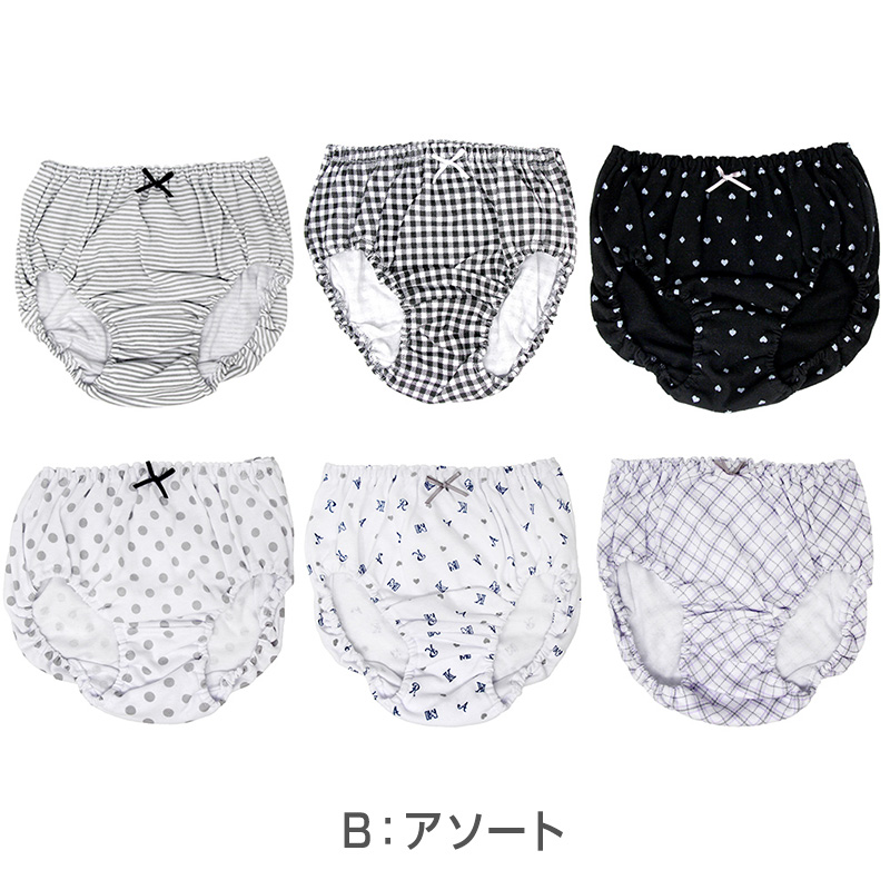 子供 女の子 綿100% ショーツ 6枚組 100cm〜165cm パンツ 下着 セット インナー 100 110 120 130 140 150 160 子ども 女児 コットン 子供肌着