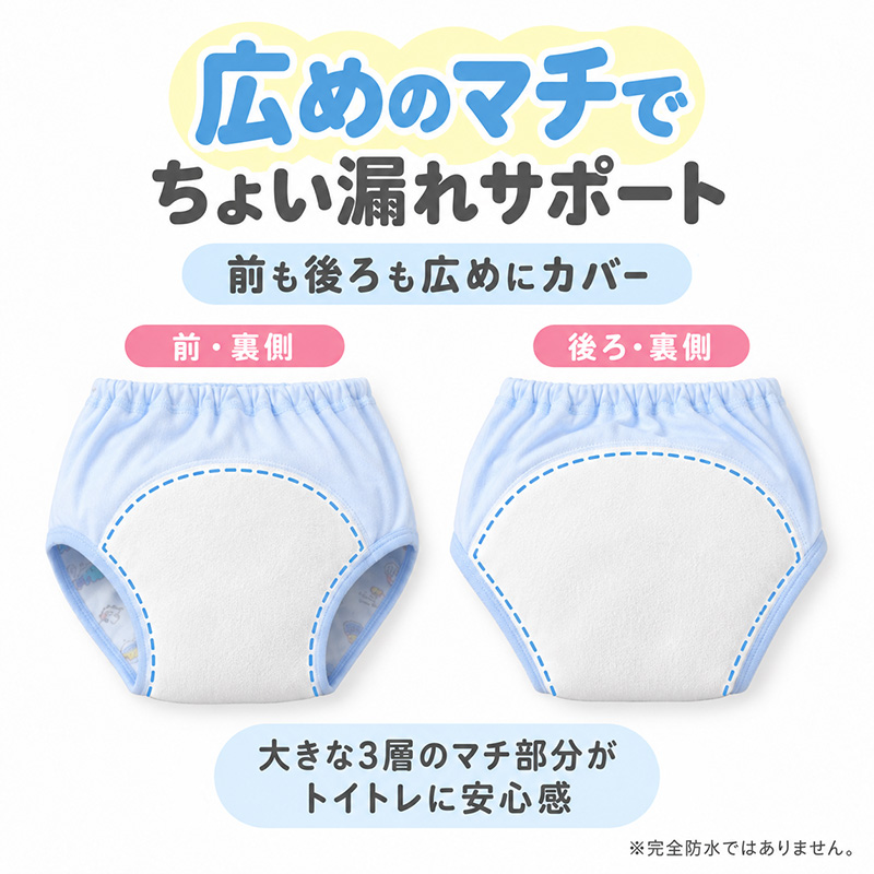 男の子 トレーニングパンツ 肌側綿100％ 3枚組 3層構造 トイトレ パンツ トレパン トイレトレーニング 90 100 110 120 cm キッズ 男児 子供