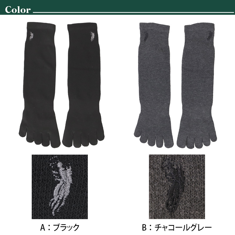 ビジネスソックス メンズ ソックス 5本指ソックス 紳士 POLO polo 25 26 27 cm 5本指 靴下 快適 フィット 無地 黒 ネイビー チャコール