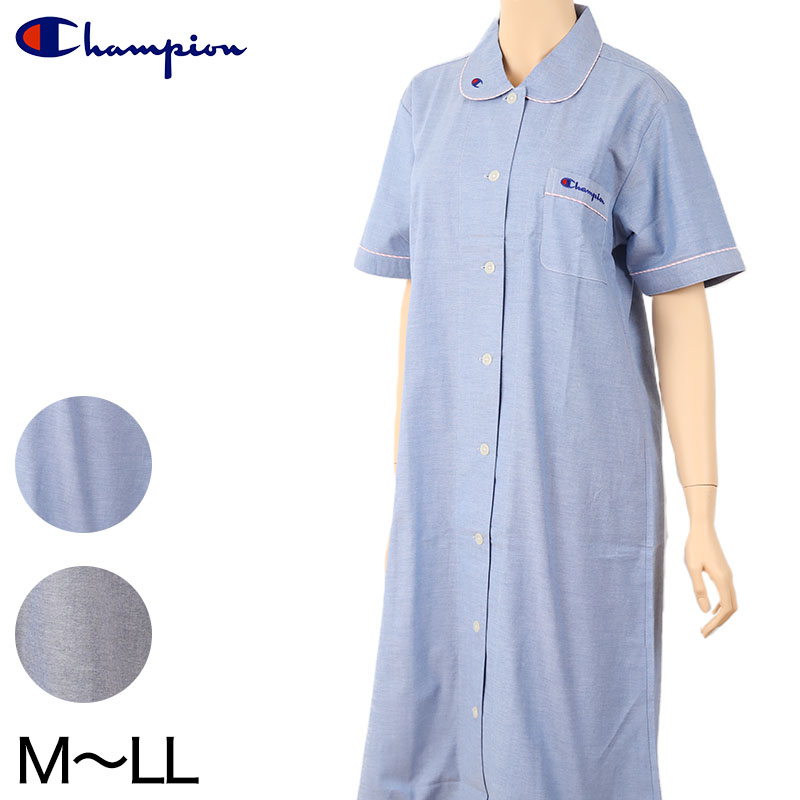 ルームウェア 夏 レディース ワンピース 半袖 M Ll 部屋着 トップス 春 パジャマ 前開き 綿100 グンゼ チャンピオン 在庫限り すててこねっと 通販 Paypayモール