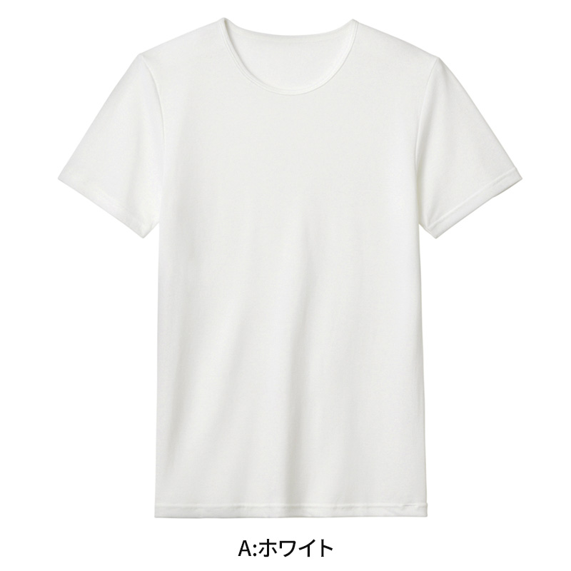 アセドロン クルーネック Tシャツ グンゼ 鹿の子 クールマジック メンズ M〜LL 吸汗速乾 消臭 丸首 半袖 肌着 夏 プレゼント ギフト 父の日