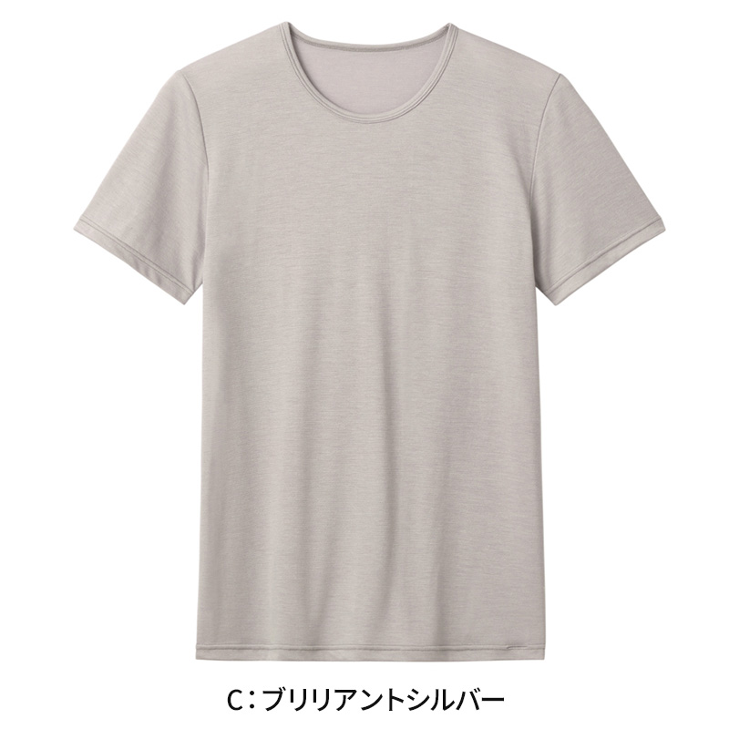 アセドロン クルーネック Tシャツ グンゼ 鹿の子 クールマジック メンズ M〜LL 吸汗速乾 消臭 丸首 半袖 肌着 夏 プレゼント ギフト 父の日
