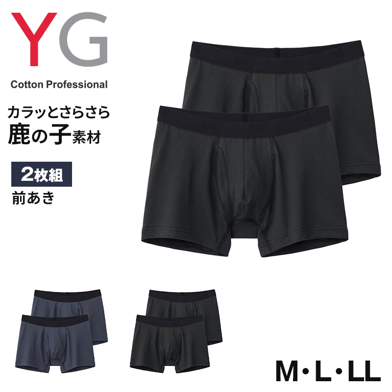 YG グンゼ ボクサーパンツ サラサラ メンズ 前あき 2枚組 M L LL