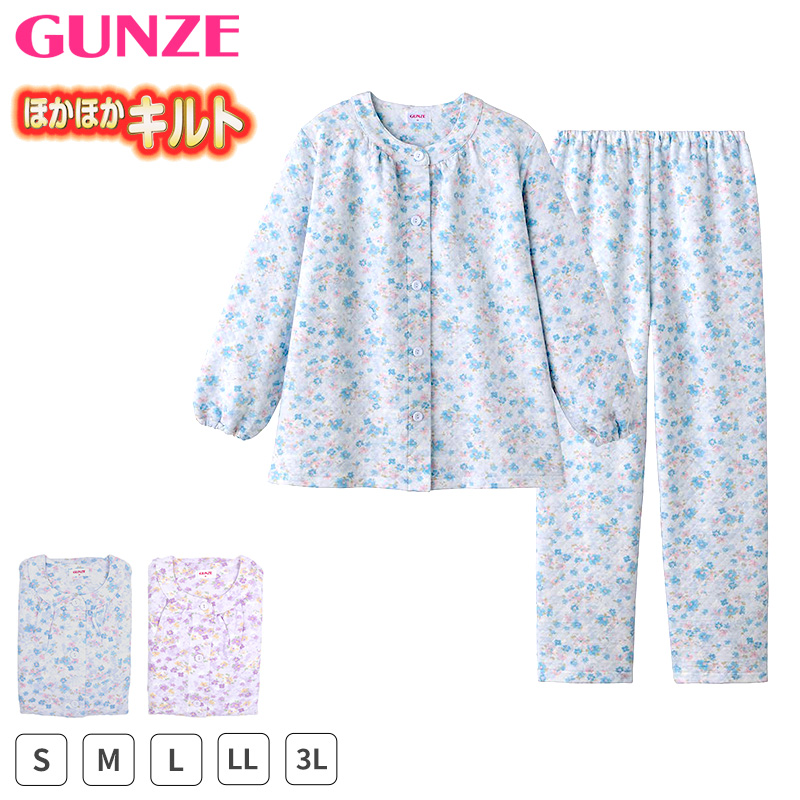 GUNZE(グンゼ) パジャマ レディース 長袖 綿 キルト 秋冬 上下セット GUNZE(グンゼ) パジャマ レディース 長袖 綿 キルト 秋冬 上下セット