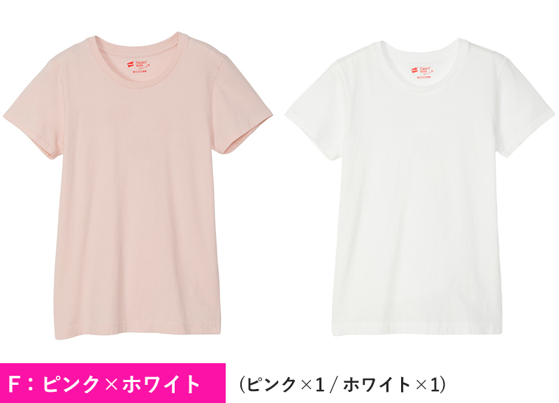 ジャパンフィット ヘインズ Tシャツ レディース 半袖 綿100% 2枚