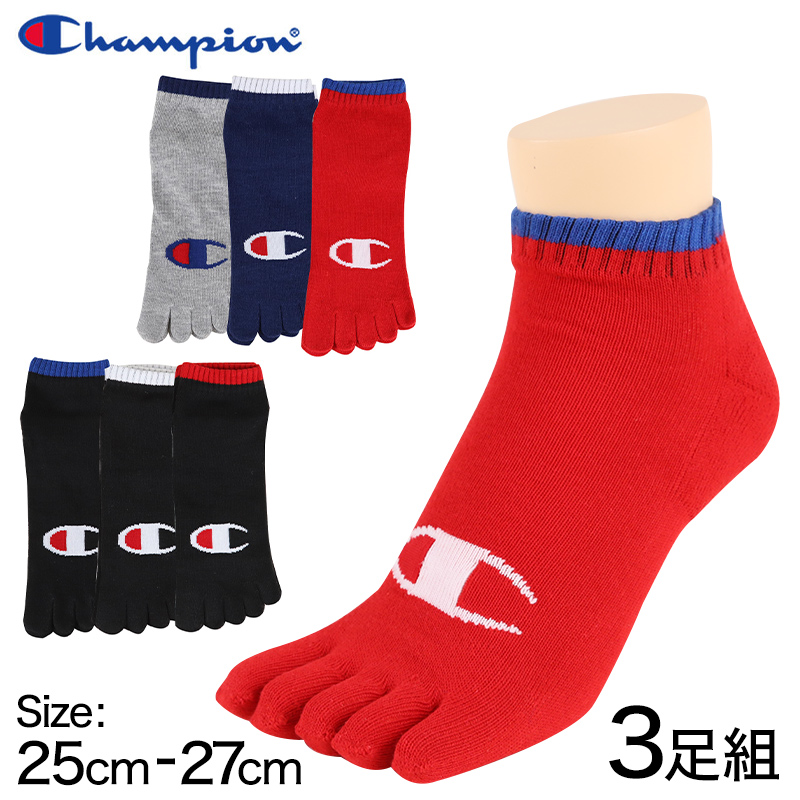 チャンピオン 5本指スニーカーインソックス 3足組 25-27cm